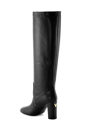 Black Leather Knee-High Boots VIA ROMA 15 | 4552NERO